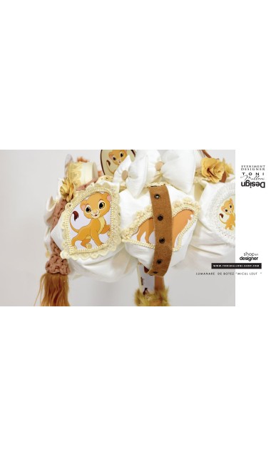 Lumanare de botez baieti cu lei, micul leut regele animalelor Simba, 65x4cm, Little Lion 15